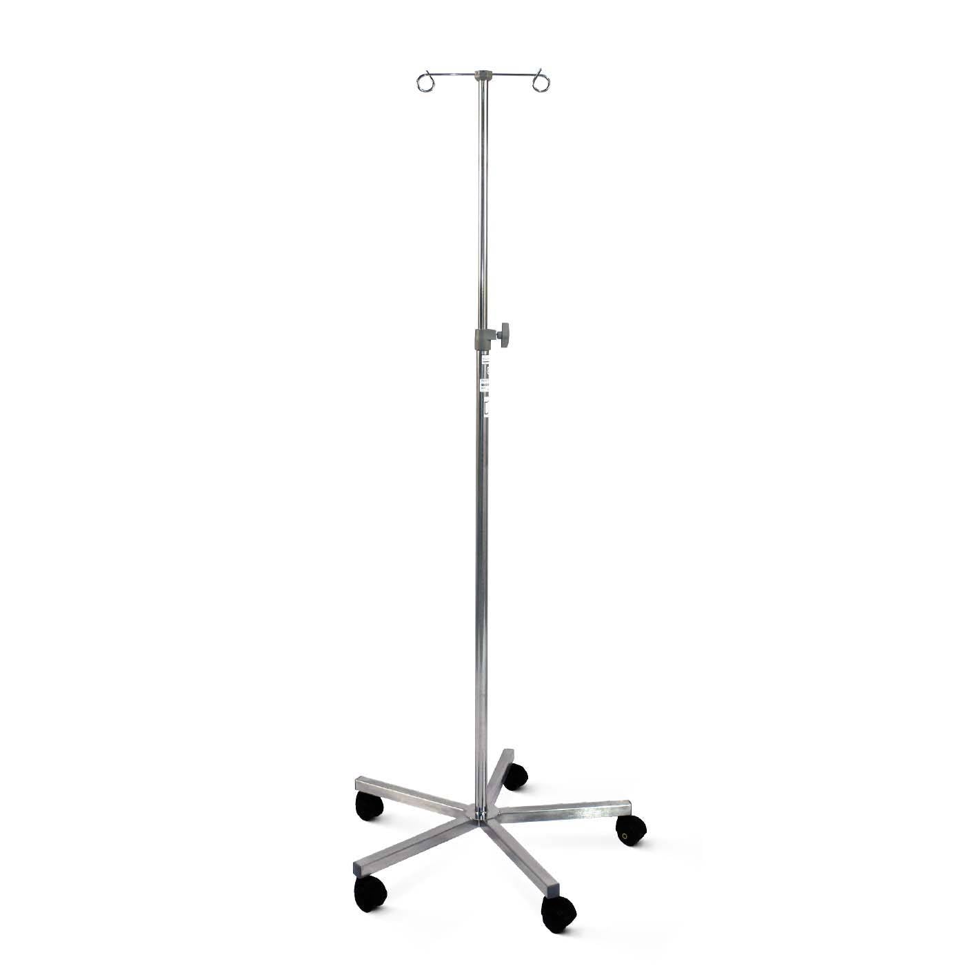 127cm - 200cm Mobile Infusion Stand - Stainless Steel